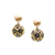 Organic Rose Cut Diamond Origami Sphere Ball  Earring in 18k Yellow Gold