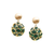 Multicolor Stones Origami Sphere Ball Earring In 18k Yellow Gold