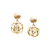 Multicolor Tourmaline Origami Sphere Ball  Earring in 18K Yellow Gold