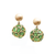 Multicolor Tourmaline Origami Sphere Ball  Earring in 18K Yellow Gold