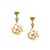 Blue Topaz & Organic Diamond Sphere Ball Earring In 18K Yellow Gold