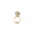 Blue Topaz Origami  Ball Ring in 18k Yellow Gold