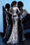 Jovani - 1928 Embellished Long Sleeve Trumpet Dress In Black and Silver