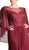 Cinderella Divine - Beaded Lace Sheath Dress With Sheer Cape