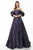 Jovani - 3986 Strapless Taffeta Ballgown with Bubble Sleeves In Purple