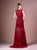 Gatti Nolli Couture - OP-4682 Applique Bateau Trumpet Dress In Red