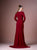Gatti Nolli Couture - OP-4747 Plunging V-neck Trumpet Dress In Red