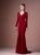 Gatti Nolli Couture - OP-4747 Plunging V-neck Trumpet Dress In Red