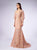 Gatti Nolli Couture - OP-4748 Applique Deep Off-Shoulder Mermaid Dress In Pink