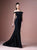 Gatti Nolli Couture - OP-4772 Fringe Off-Shoulder Trumpet Dress In Black