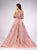 Gatti Nolli Couture - OP-4776 Embroidered Deep V-neck Ballgown In Pink