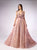 Gatti Nolli Couture - OP-4776 Embroidered Deep V-neck Ballgown In Pink