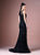 Gatti Nolli Couture - OP-4778 Fringe V-neck Trumpet Dress In Black