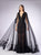Gatti Nolli Couture - OP-4780 Lace Trumpet Dress With Cape In Black
