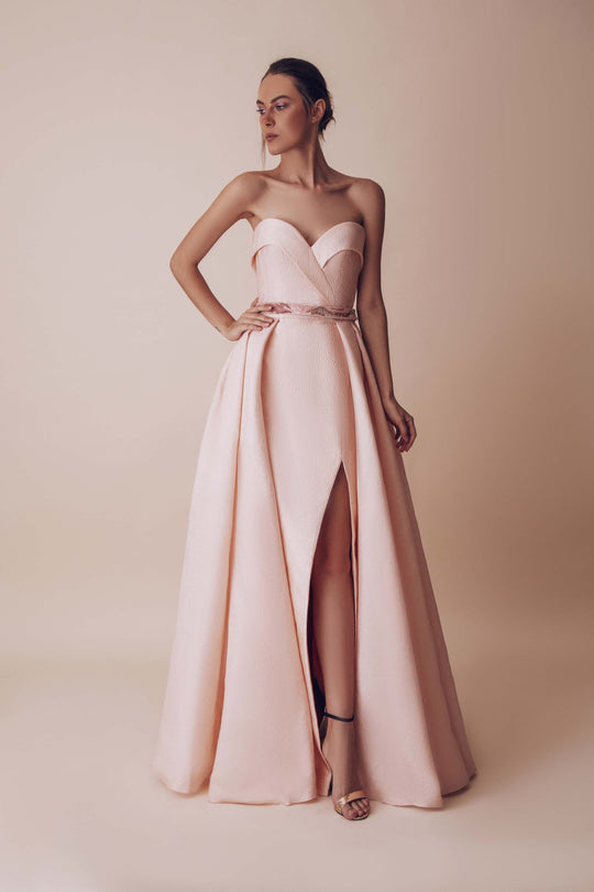 Gatti Nolli Couture - OP-4910 Strapless Sweetheart A-line Gown In Pink and Yellow