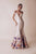 Gatti Nolli Couture - OP-4911 Plunging Front Slit Floral Mermaid Gown In Pink and Multi-Color