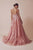 Gatti Nolli Couture - OP-4913 Appliqued Lace Overskirt Strapless Gown In Pink