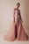 Gatti Nolli Couture - OP-4914 Adorned Lace Asymmetrical Overskirt Gown In Pink