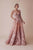 Gatti Nolli Couture - OP-4915 Embroider-Detailed Plunging V-Neck Gown In Pink