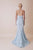 Gatti Nolli Couture - OP-4954 Teardrop Strapless Mermaid Evening Gown In Blue and White
