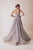 Gatti Nolli Couture - OP-4961 Floral Embroidered Semi-Sweetheart Gown In Silver and Purple