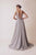 Gatti Nolli Couture - OP-4962 Floral Embroidered A-line Gown In Silver and Purple
