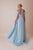 Gatti Nolli Couture - OP-4983 Applique Off-Shoulder A-line Gown In Blue