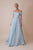 Gatti Nolli Couture - OP-4983 Applique Off-Shoulder A-line Gown In Blue
