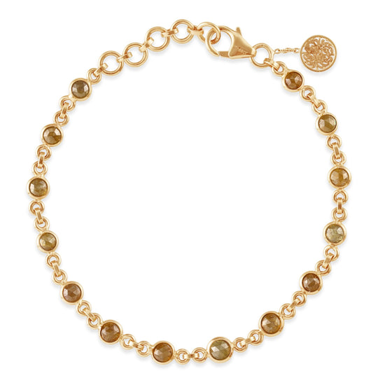 Rose cut raw diamond bracelet in 18k Rose Gold