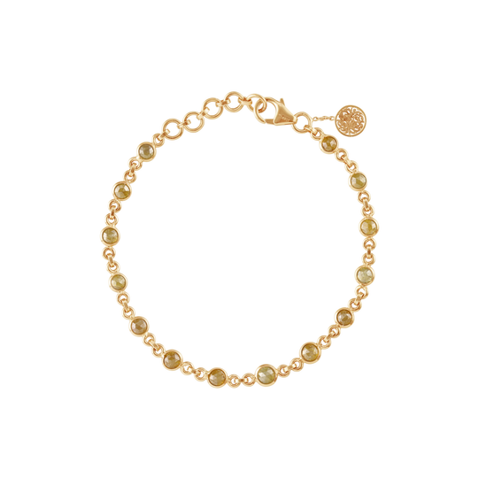 Rose cut raw diamond bracelet in 18k Yellow Gold
