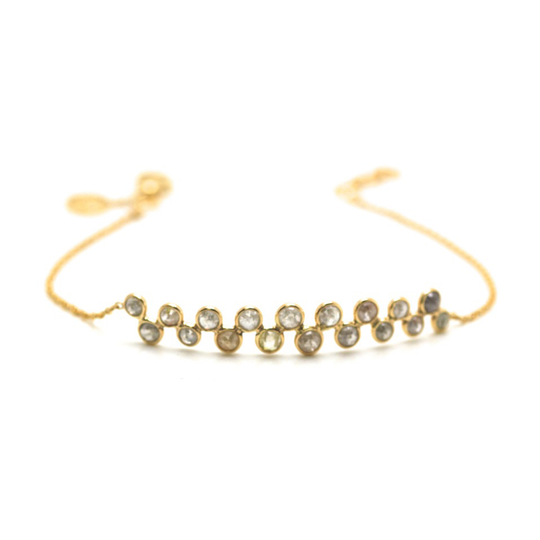 Tresor Collection - Rose cut raw diamond bracelet in 18k Yellow Gold