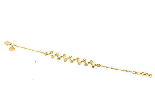 Rose cut raw diamond bracelet in 18k Yellow Gold