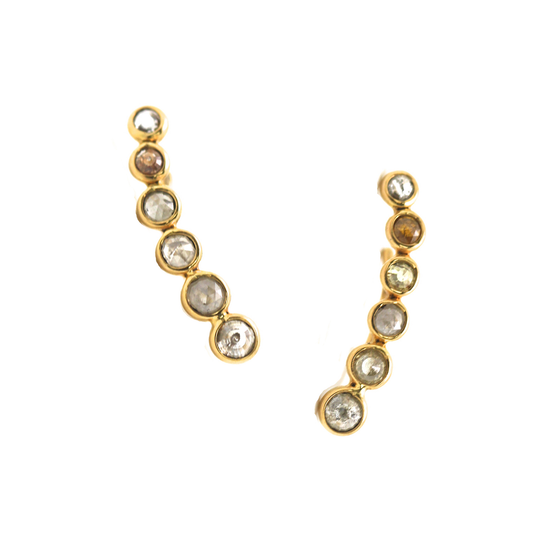 Organic Diamond Ear Climbers in 18k Yellow Gold