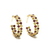 Rose cut champaign diamond and ruby double row hoop earrings in yellow gold