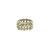 Rose cut organic diamond triple row ring band in 18k yellow gold