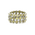 Tresor Collection - Rose Cut Organic Diamond Triple Row Ring Band in 18k White Gold
