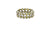 Rose cut organic diamond double row ring band in 18k white Gold