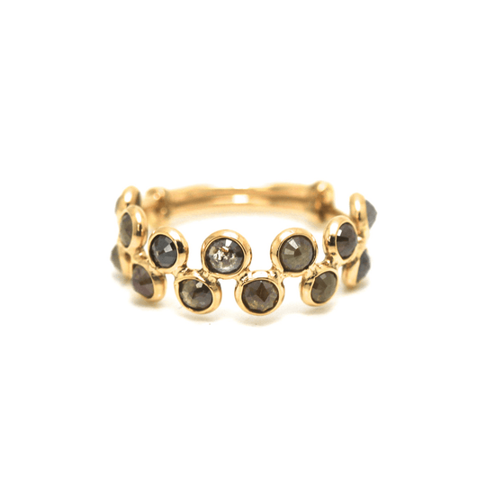 Tresor Collection - Rose cut champaign diamond ring in 18k yellow gold