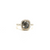 Organic diamond slice with round brilliant diamond ring in 18k YG