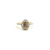 Organic color diamond with round brilliant diamond framed ring in 18k YG