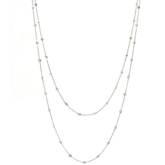 Diamond by the Yard Necklace in 18k White Gold