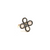 Organic Diamond Flower Ring With White Diamond Pave Frame Set in 18k Rose Gold