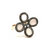 Tresor Collection - Organic Diamond Flower Ring With White Diamond Pave Frame Set in 18k White Moonstone