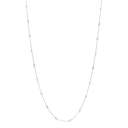 Diamond by the Yard Necklace in 18k White Gold