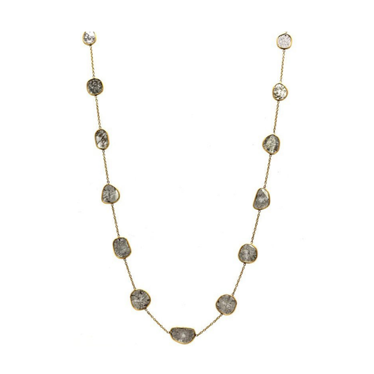 Organic Diamonds Necklace In 18K Yellow Gold