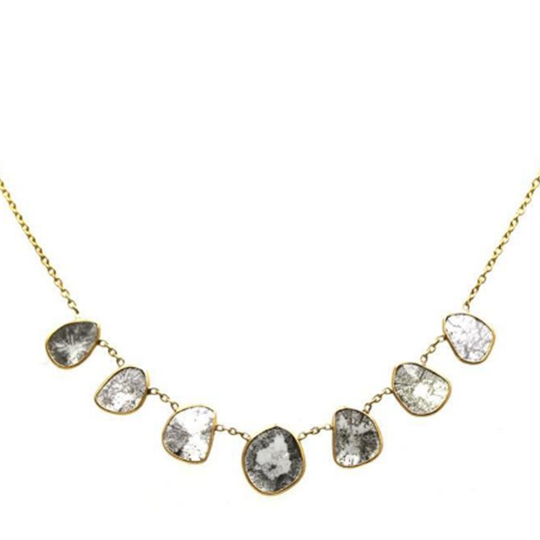 Organic Diamonds Necklace In 18K Yellow Gold