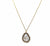 Organic Diamond Slice with Diamond Pave Pendant in 18k Yellow Gold