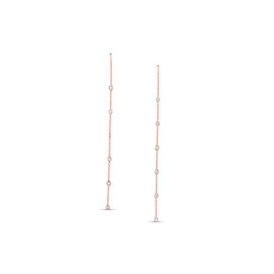 Diamond by the yard Earrings In 18K Rose Gold