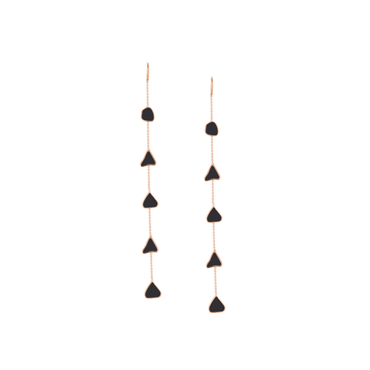 Tresor Collection - Organic Black Diamond Slice Earrings In 18K Rose Gold