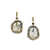 Organic Diamond Slice with Diamond Pave Earrings In 18K Yellow Gold
